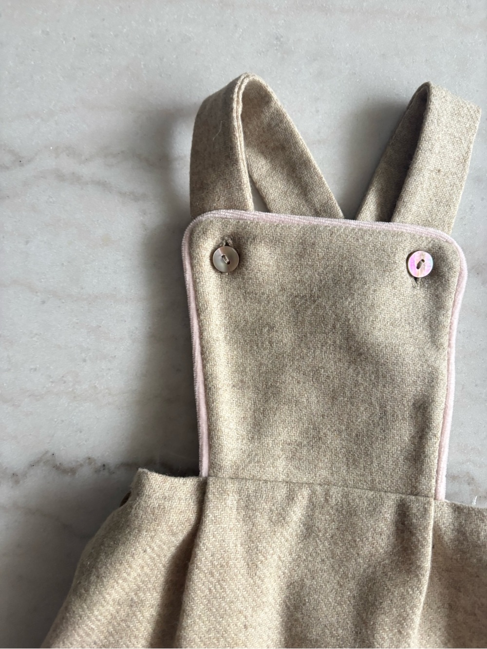 Papo d’Anjo baby pinafore wool dress European heirloom - Picture 2 of 5